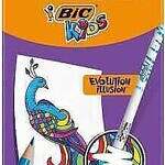 BIC Kid's Evolution Illusion Rubbertip 12 Colour Pencil in Wallet
